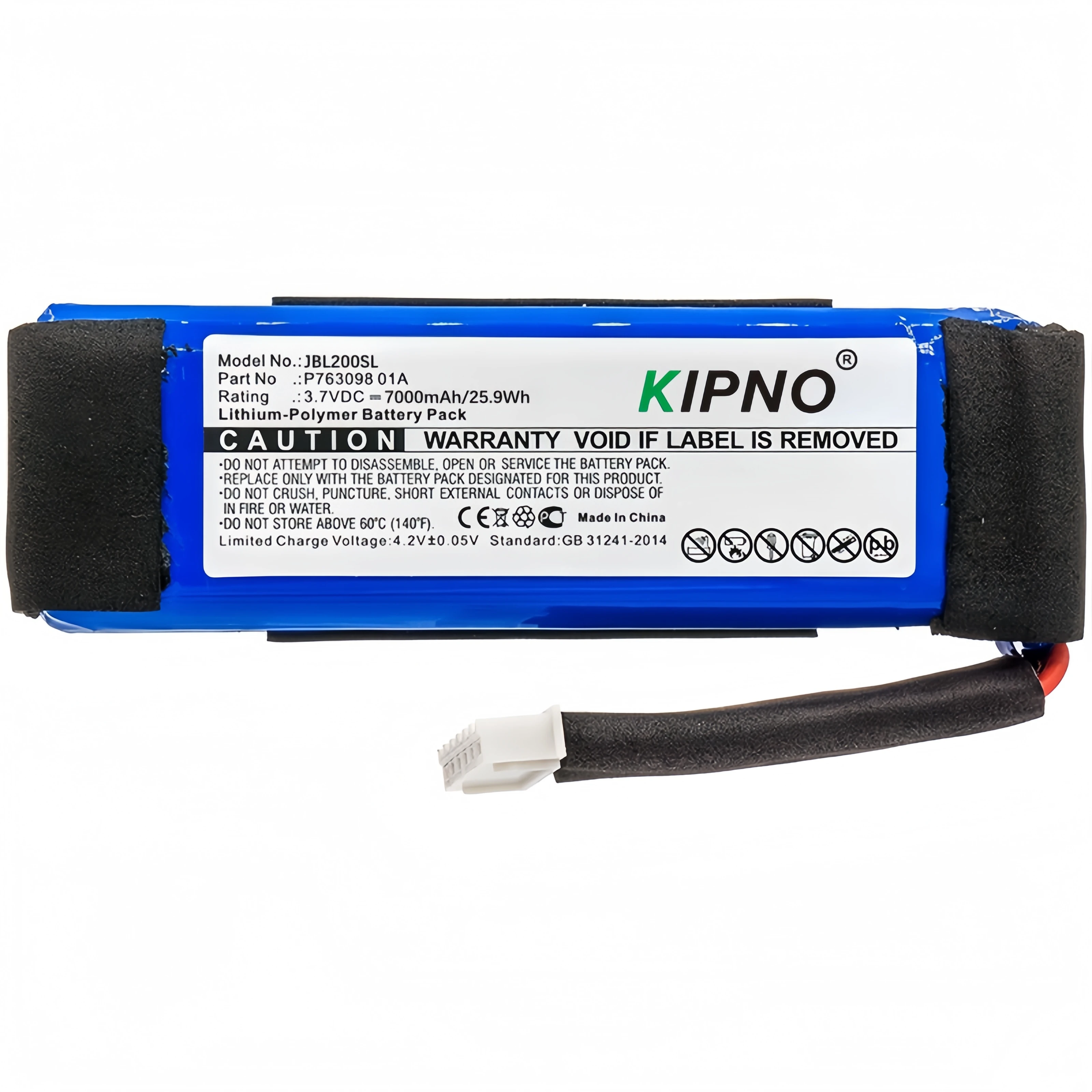 

KIPNO 7000mAh 3.7V 25.90Wh Speaker Li-Polymer Battery for JBL P763098 01A , Link 20