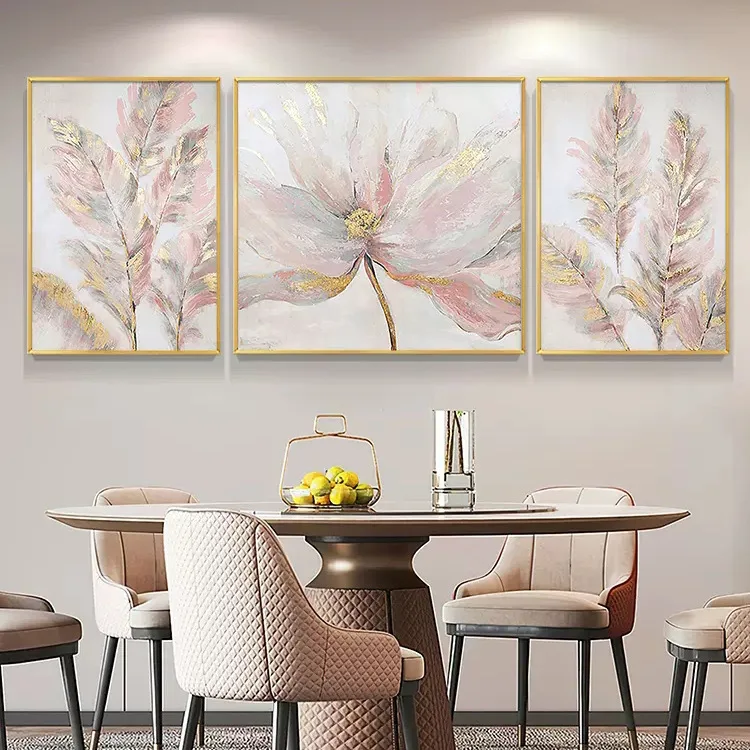 Modern light luxury living room decorative painting simple sofa background wall hand-painted oil painting