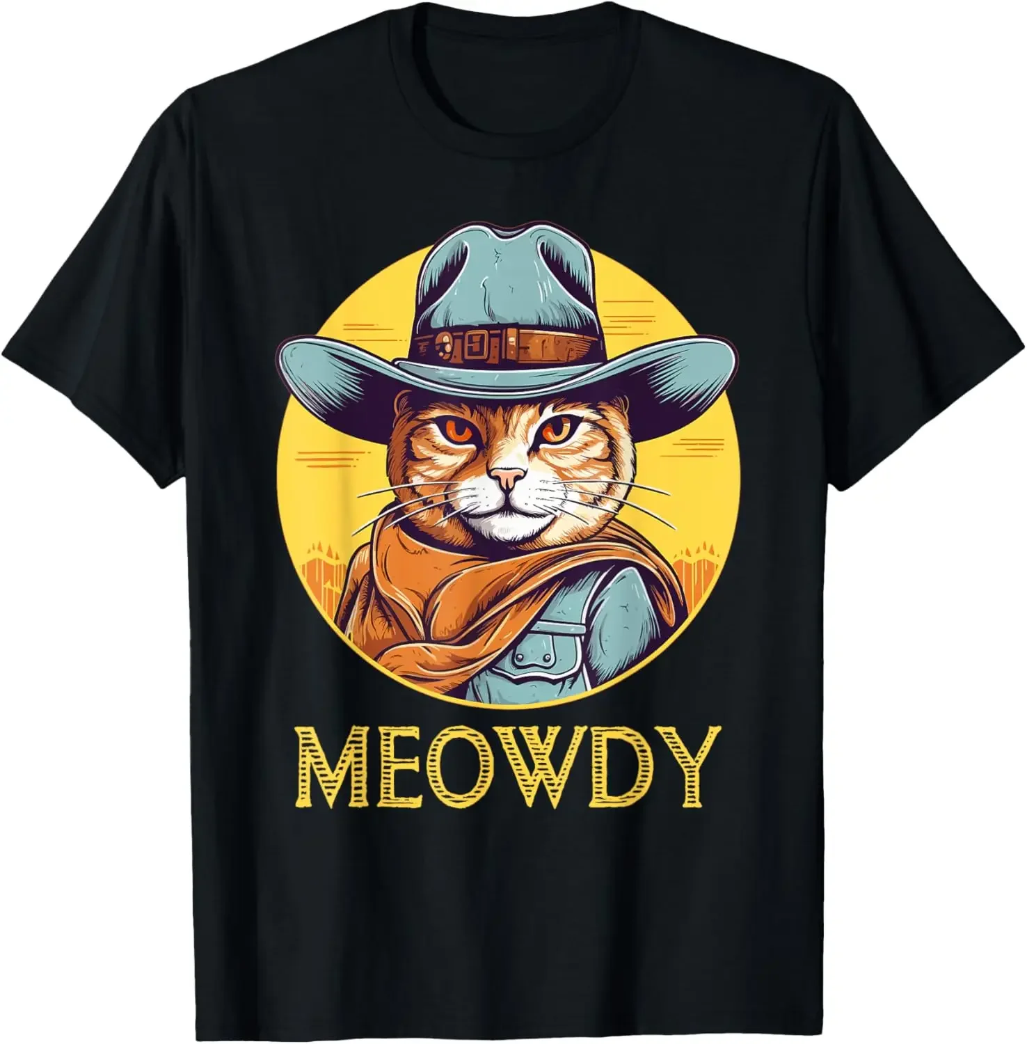 Cat Cowboy Cowgirl Women Men Kid Halloween Meow Howdy Meowdy T-Shirt