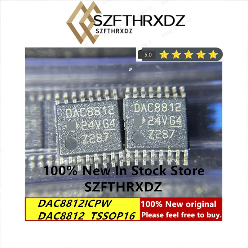 

Новинка 100%, оригинальный цифро-аналоговый преобразователь DAC8812ICPWR TSSOP16 DAC8812, двойной, серийный вход, 16 бит