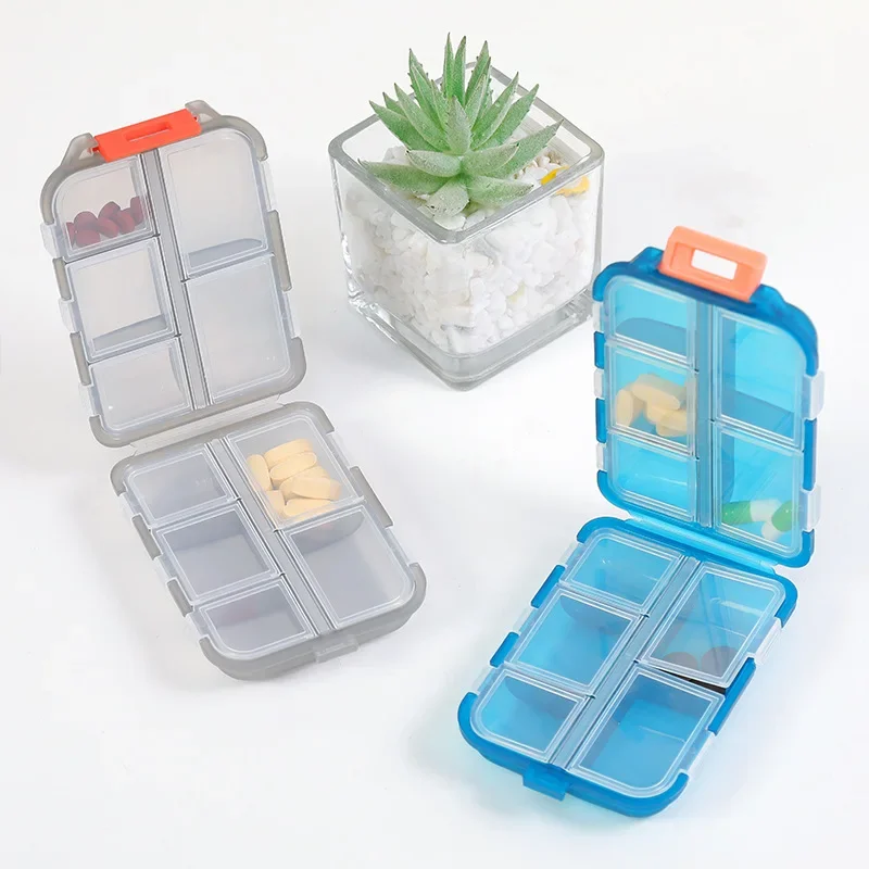 Pill Case Portable Small Weekly Travel Pill Organizer Portable Pocket Pillbox Dispenser for 7 Day Vitamin Container Medicine Box