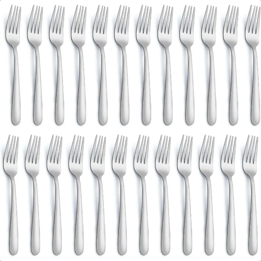 

24 шт., обеденные вилки, вилки, Sierware, 8 дюймов, столовые приборы из пищевой нержавеющей стали, вилки с зеркальной полировкой, можно мыть в посудомоечной машине, используются для