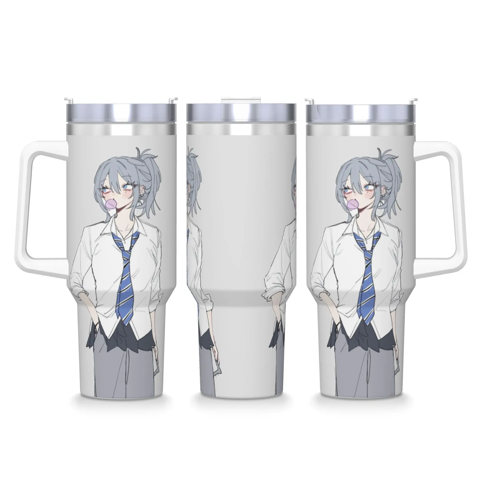 Stainless Steel Tumbler Haimiya Senpai Wa Kowakute Kawaii Manga Thermal Mug  Portable Hot Drinks Mugs Cup Custom Water Bottle