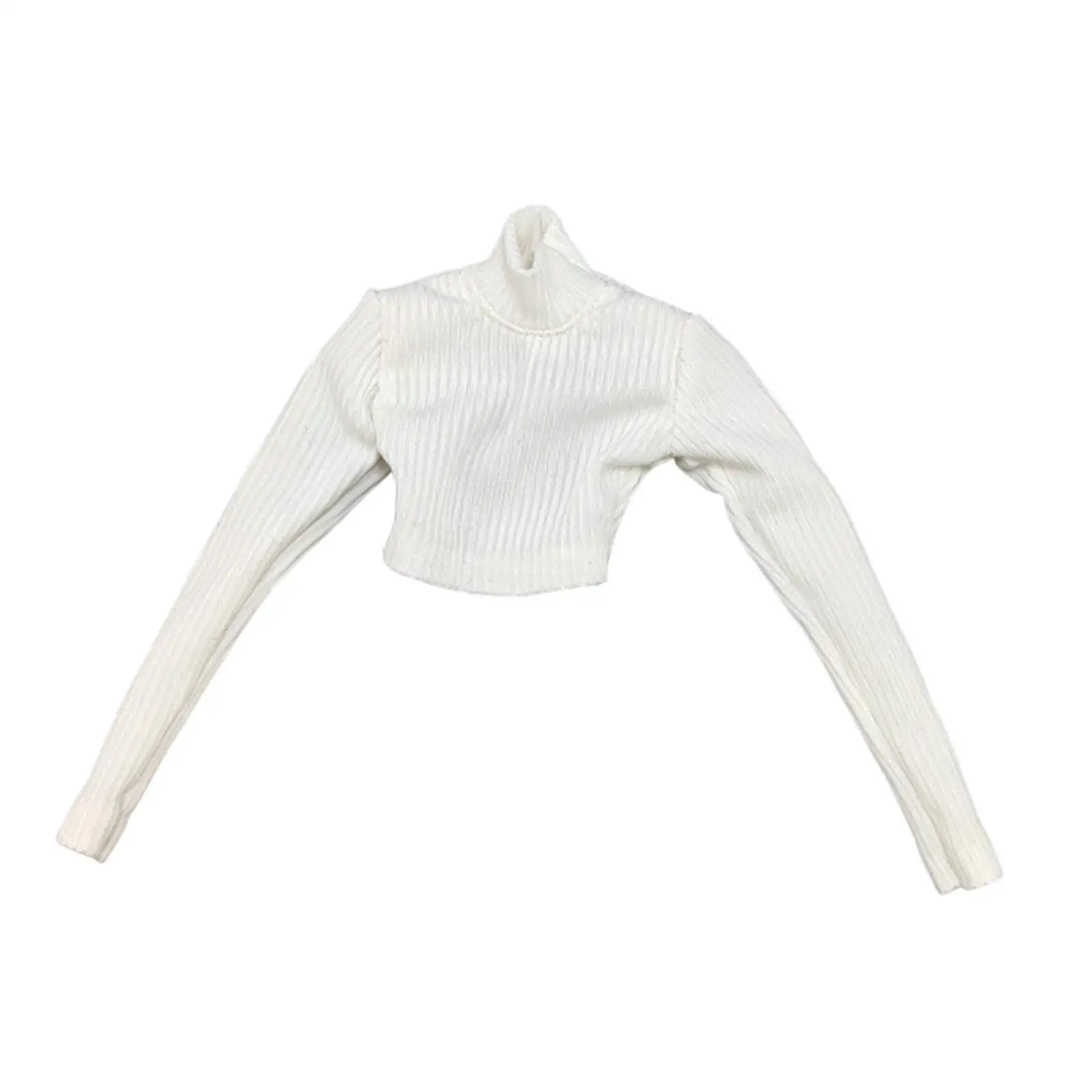 

1:6 Female Crop Tops Costume Long Sleeve Fitted Top for 12inch Action Figure Black