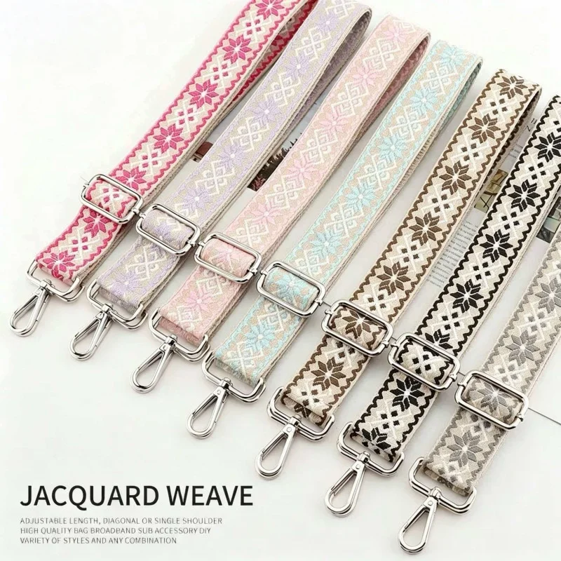 1 Piece 1.50inch Wide Adjustable Handbag Purse Strap Replacement Crossbody Shoulder Strap Arrow Pattern Jacquarded Strap