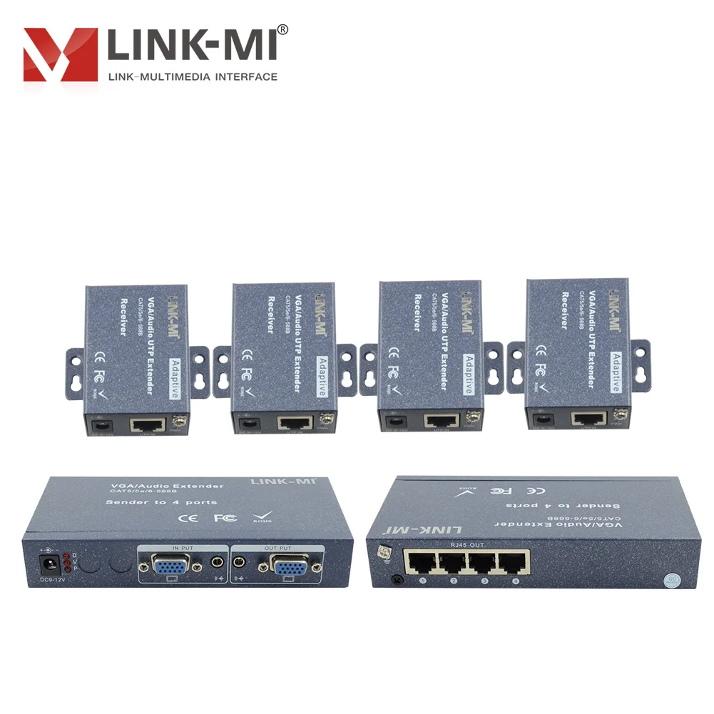 1200ft CAT5e/6 Plug Play VGA Audio Extender No IP  1920x1200 60Hz Video Splitters Converters for Church/School/Factory