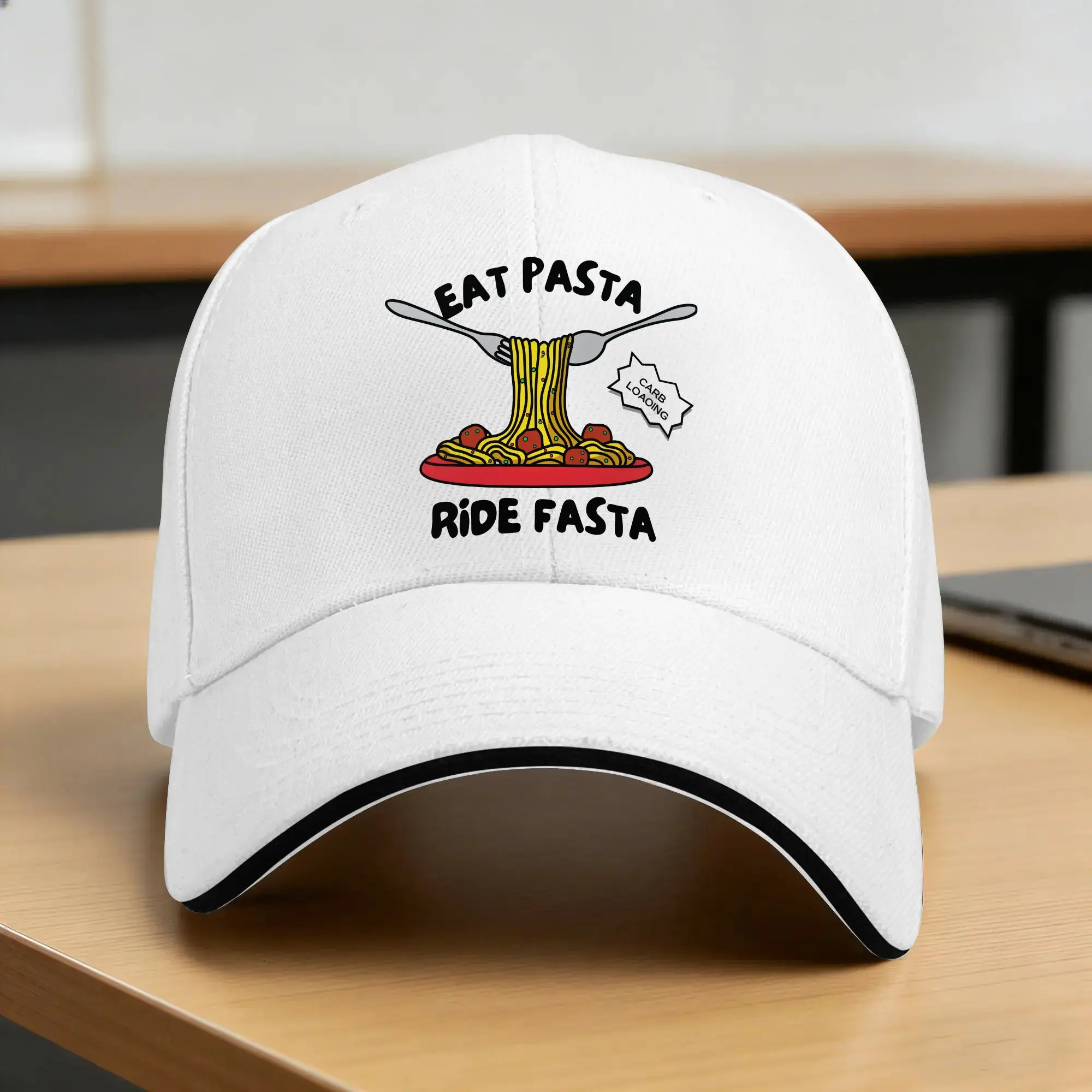 Eat Pasta Ride Fasta Funny Cycling Baseball Cap  Men Women Print Trucker Hat Summer Casual Outdoor Sport Sun Baseball Caps