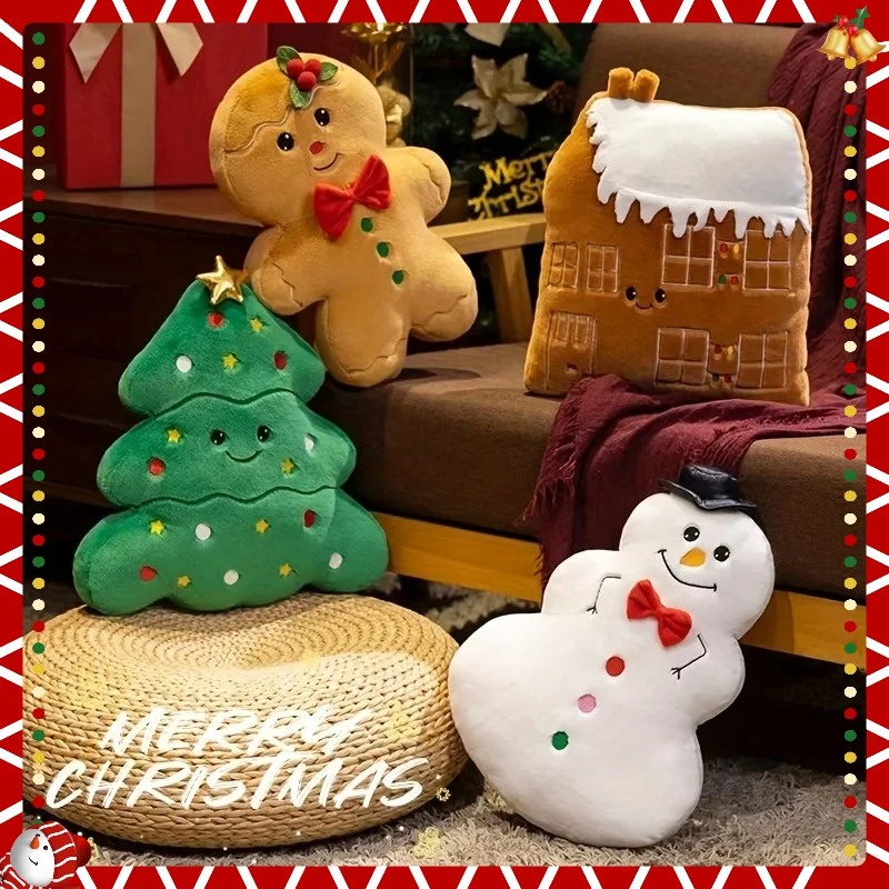 

Festive Plush Pillow for Christmas New Year Holiday Decorations and Gifts Mixed Colors