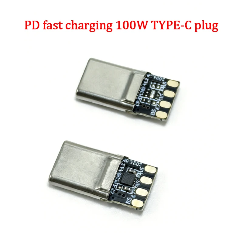 PD Fast Charging 100W TYPE C Charging Plug Connector With E-Marker Chip Terminal Shell 5A Data Wire Plug DIY Welding Wire Access