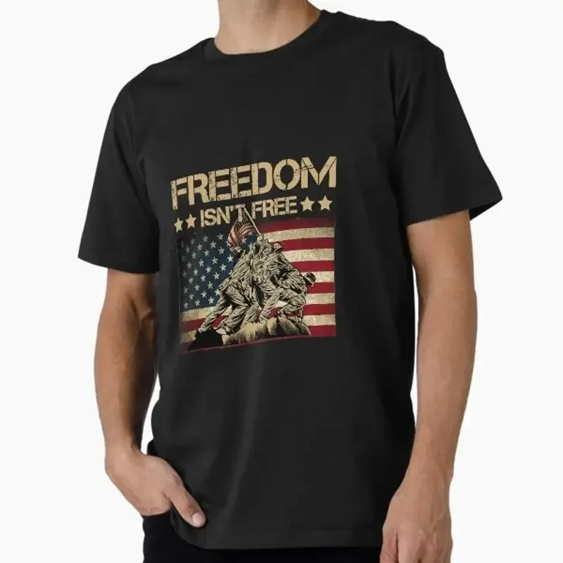 Freedom Isnt Free Flag Raising On Iwo T Shirt Made USA AUS M 2XL