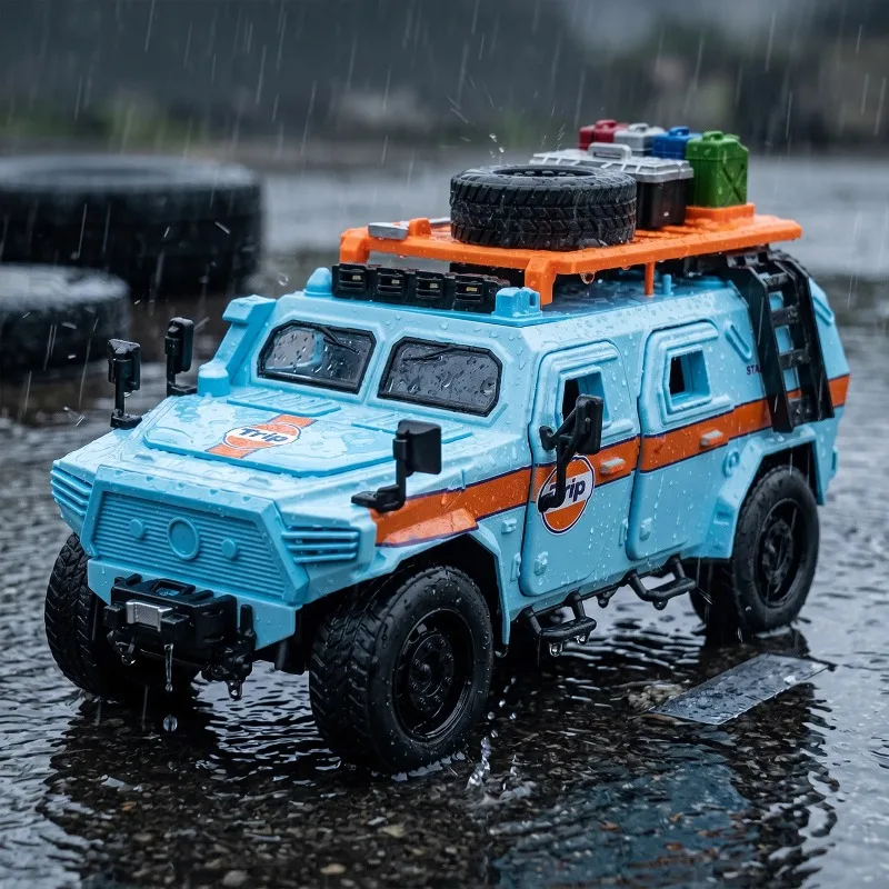 1:18 Dongfeng Mengshi Armored Travel Off Road Modified Vehicle Alloy Metal Diecast Model Car Home Decoration Desktop Display Toy
