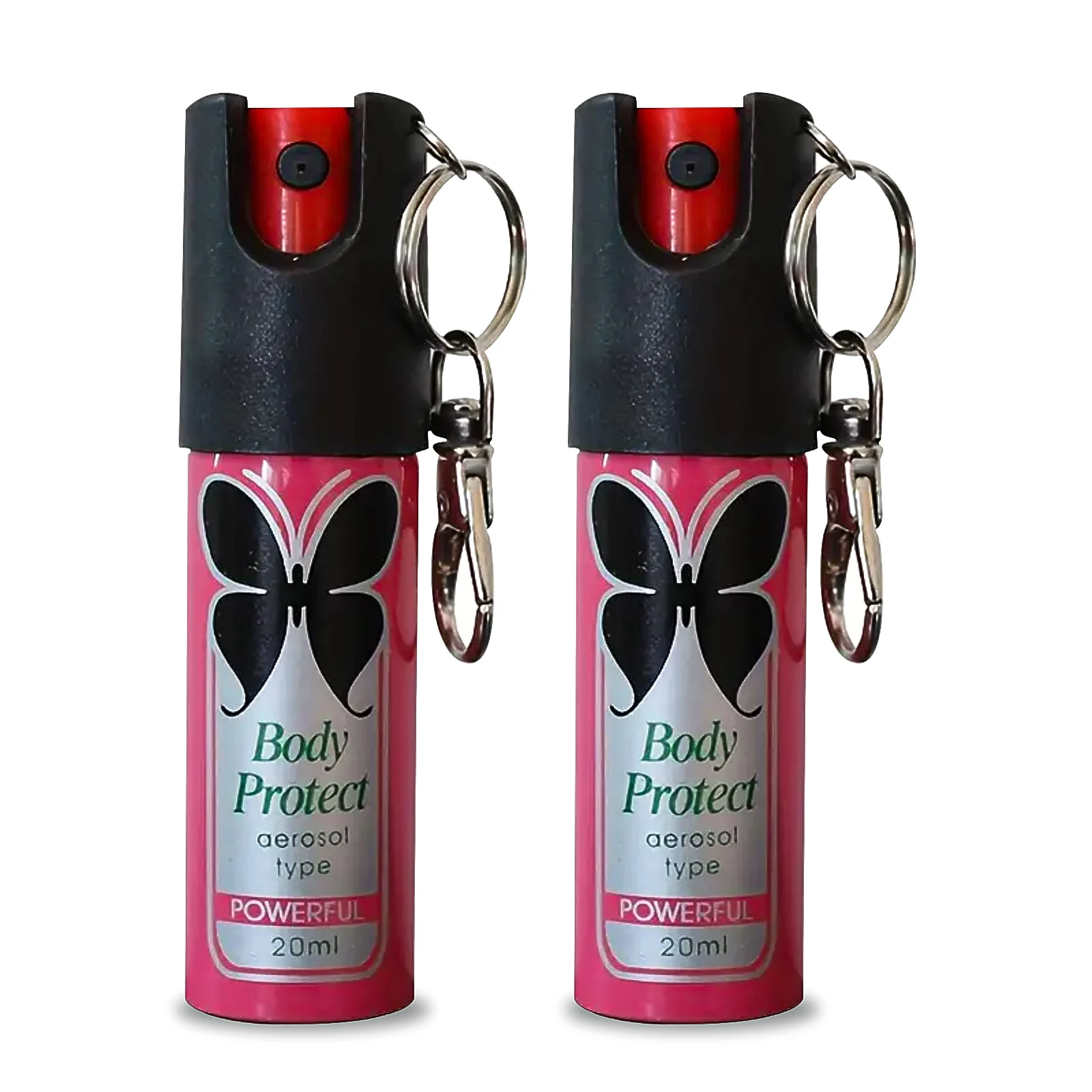 0.68 oz Capacity - Portable Outdoor Security Self-Defense Mini Pepper Spray Black with Safety Swivel, Key Chain, Local Warehouse