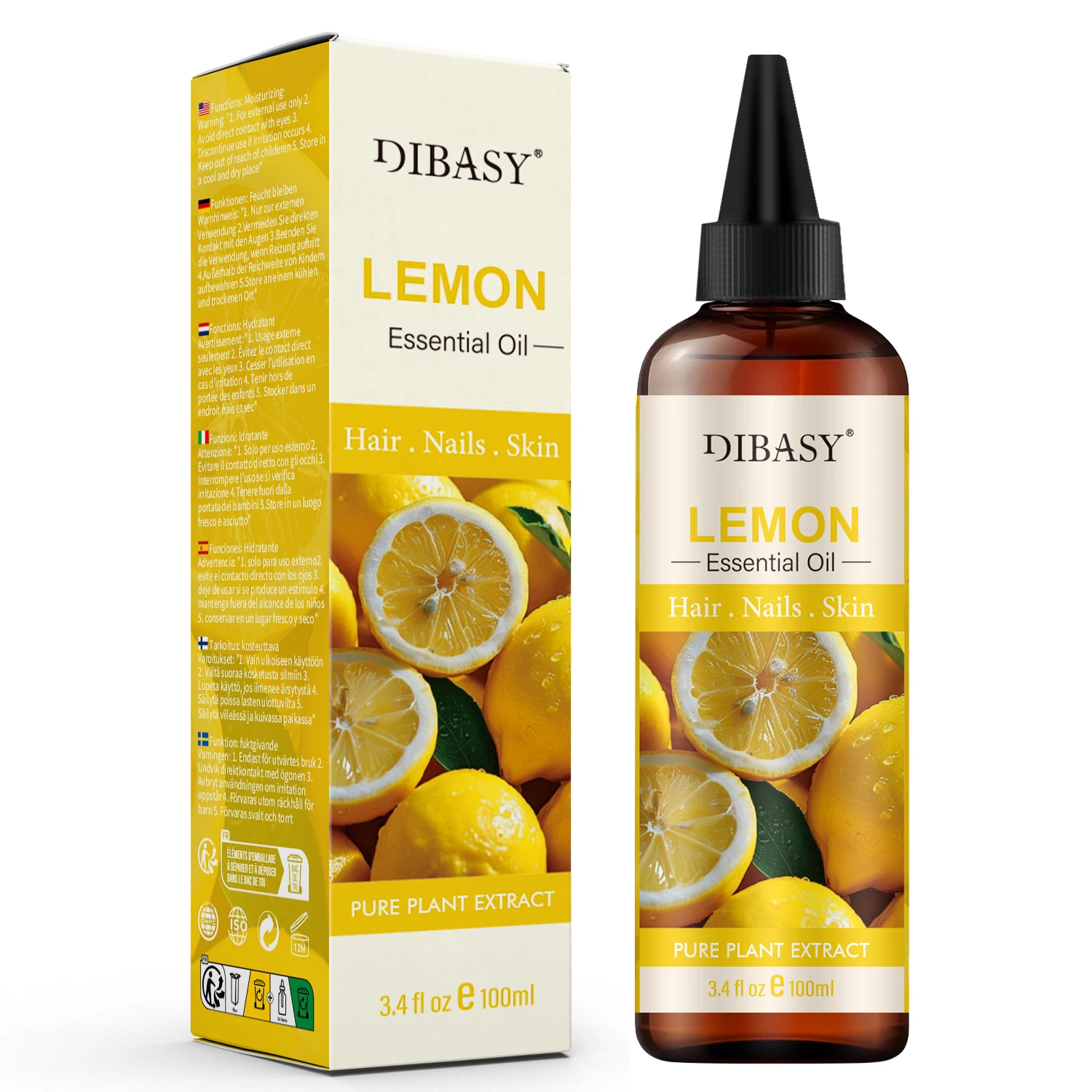 100ml Natural Lemon  Essential Oil Moisturizing Nourishing Oil for Hair Moisturizing Skin Care Nail Care