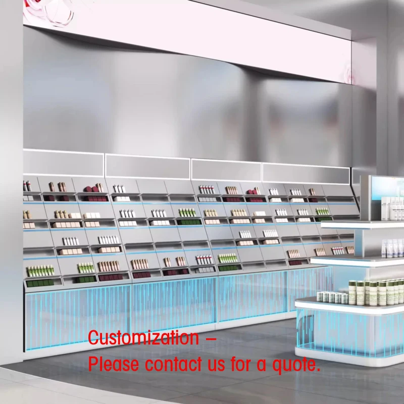 custom.Nakashima Cosmetic Shelf Display Cabinet Beauty Salon Makeup Perfume Nail Polish Skin Care Products Beauty Shop Showc