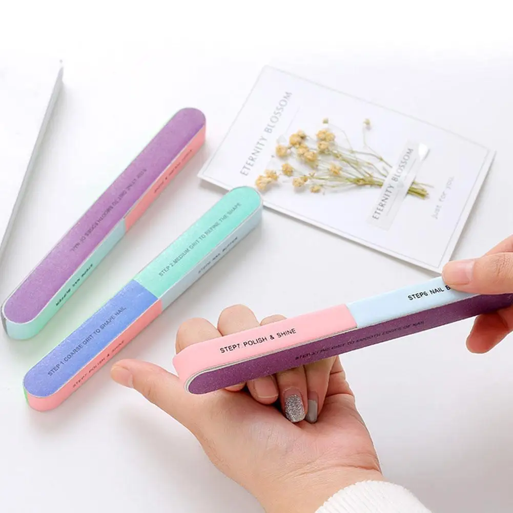 Colorful Sponge Nail Art Files 100/180 Professionel Board Boat Buffers Nail Emery Block Manicure Buffer Grinding D5Q7