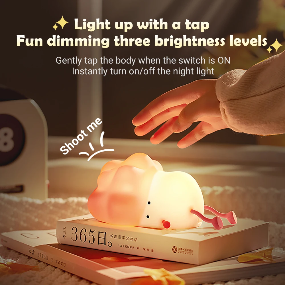 Luz LED nocturna con Sensor táctil para niños, lámpara de noche de silicona, decoración del hogar, mesita de noche, dormitorio, regalos