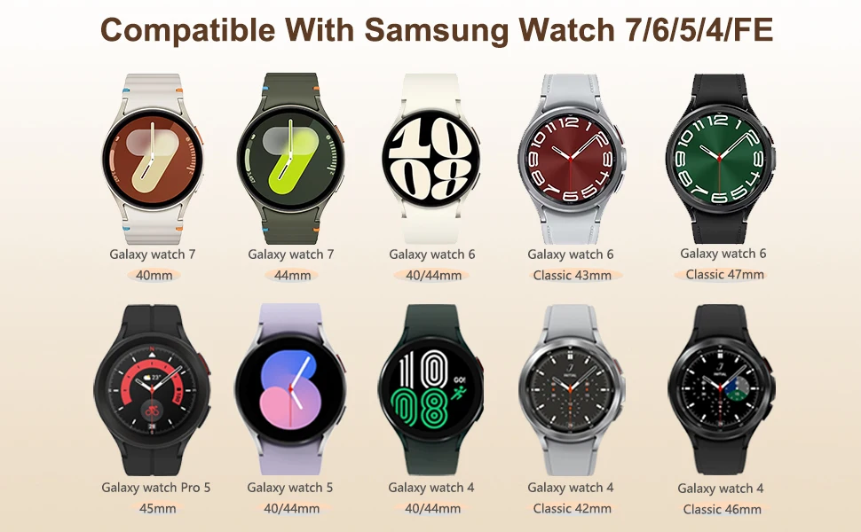 Silikonarmband für Samsung Galaxy Watch 7 6 5 4 FE 40 mm 44 mm/6 Classic/5Pro Magnetschnallenarmband Keine Lücken Galaxy Watch7 Band – Detail 1