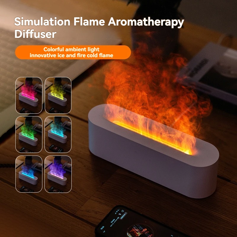 

Красочный диффузор с имитацией пламени для дома, спальни, гостиной, рабочего стола, USB-воздушный светильник, увлажнитель тумана, аромадиффузор, механизированный