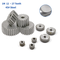1Pcs 45# Steel Spur Gear 1M 12 Teeth ~ 27 Teeth Thickness 10mm Metal Gear 1Modulus Motor Gear Pinion Gear