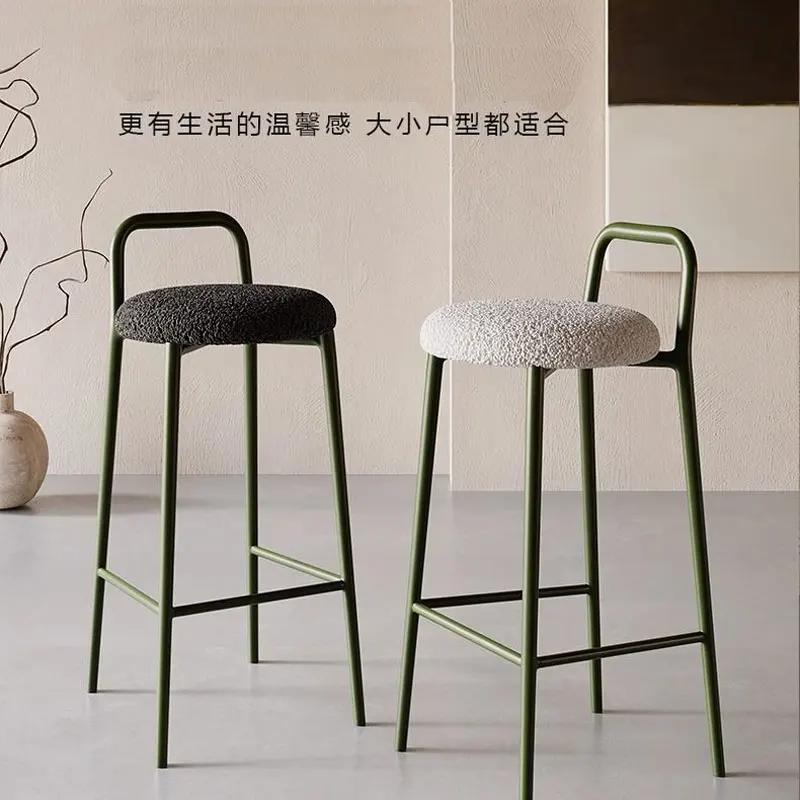 Height 65cm Back bar chair modern simple stool high chair ktv cashier front desk can be stacked home soft bag high stool