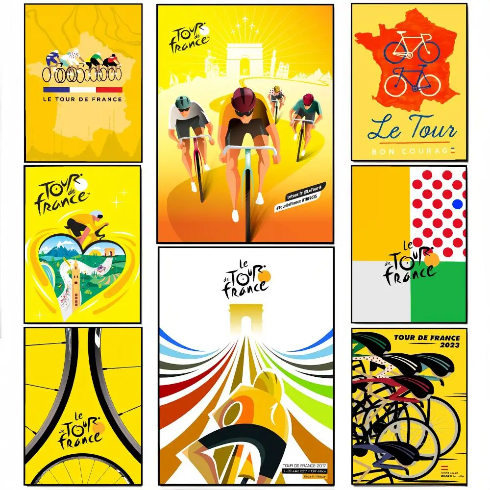 Sports Vintage Sports Bike Cycling Tour de France Poster Wall decals, perfect for hallways, living rooms, and home decor