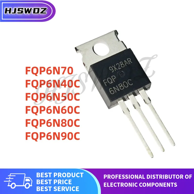 10Pcs/ FQP6N50C FQP6N60C FQP6N80C FQP6N90C FQP6N40C FQP6N70 MOS Tube TO-220