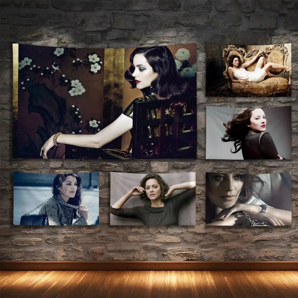 

M-Marion Cotillard Fans Tapestry Custom Living Bedroom Party Dormitory interior Wall bohemian Decoration Attached clip