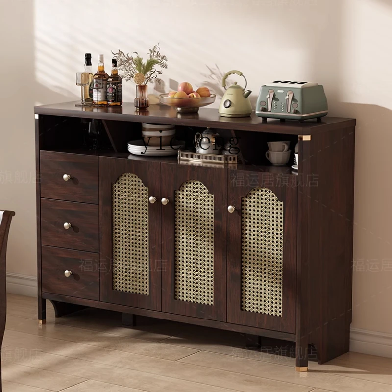 

zz solid wood dining side cabinet household integrated wall small apartment tea cabinet sofa next to the cabinet storage