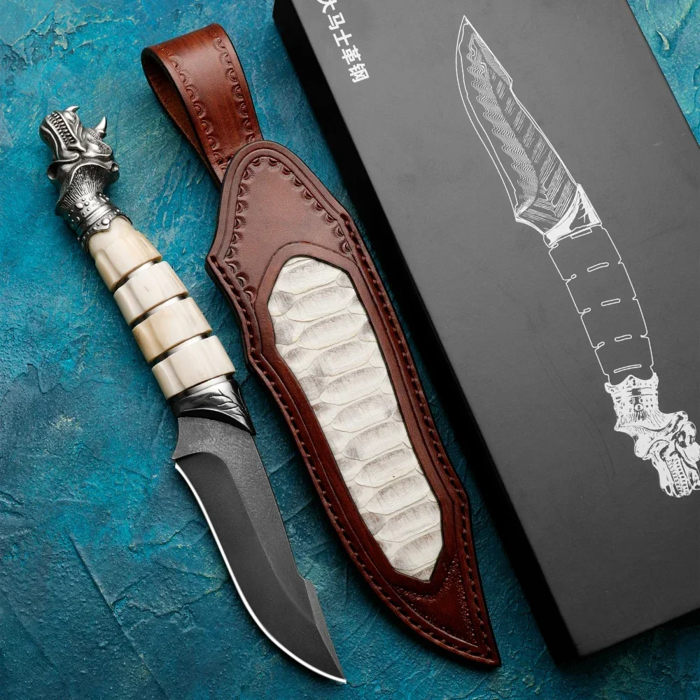 Regalo para hombres HUANGFU: cuchillo para exteriores de acero Uzi de alta calidad HUANGFU para supervivencia, caza y rescate en el desierto