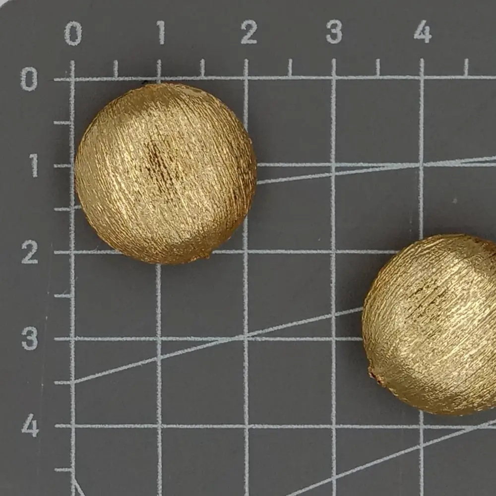 Wholesale 10  PCS 21mm Copper Coin Shape Brushed Bead Gold Plated DIY Findings