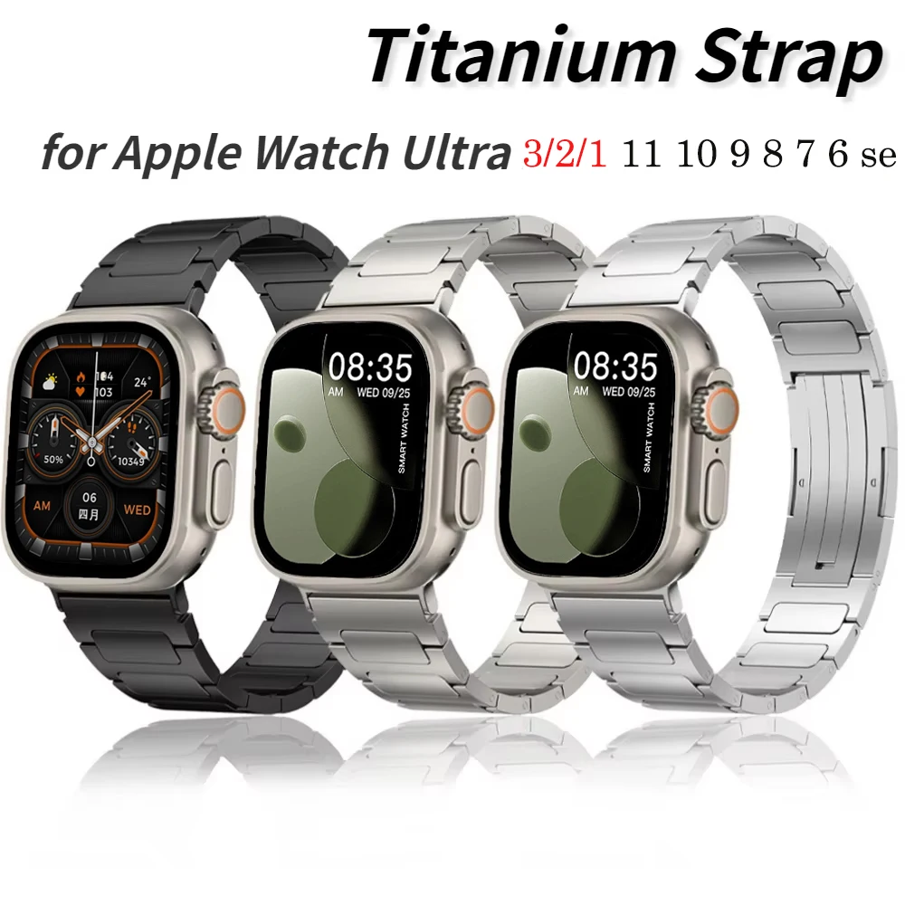 Titanium strap for Apple Watch Ultra 3/2 49mm 11 10 42mm 46mm 9 8 7 45mm 41mm Lightweight high-end band for iWatch 6 SE 44/40mm