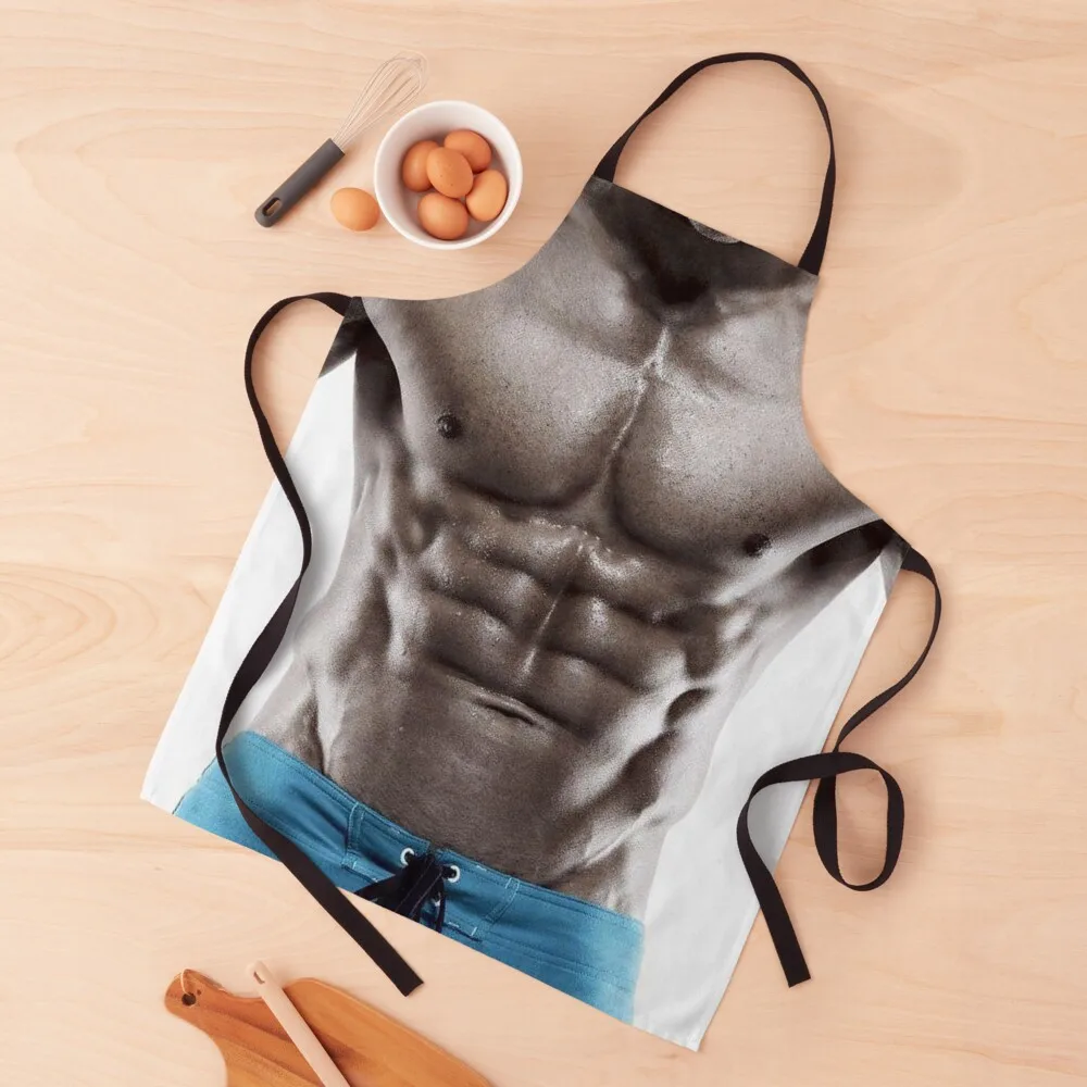 Six Pack Sexy Ripped Muscle Apron for women halloween Chef jacket men Apron