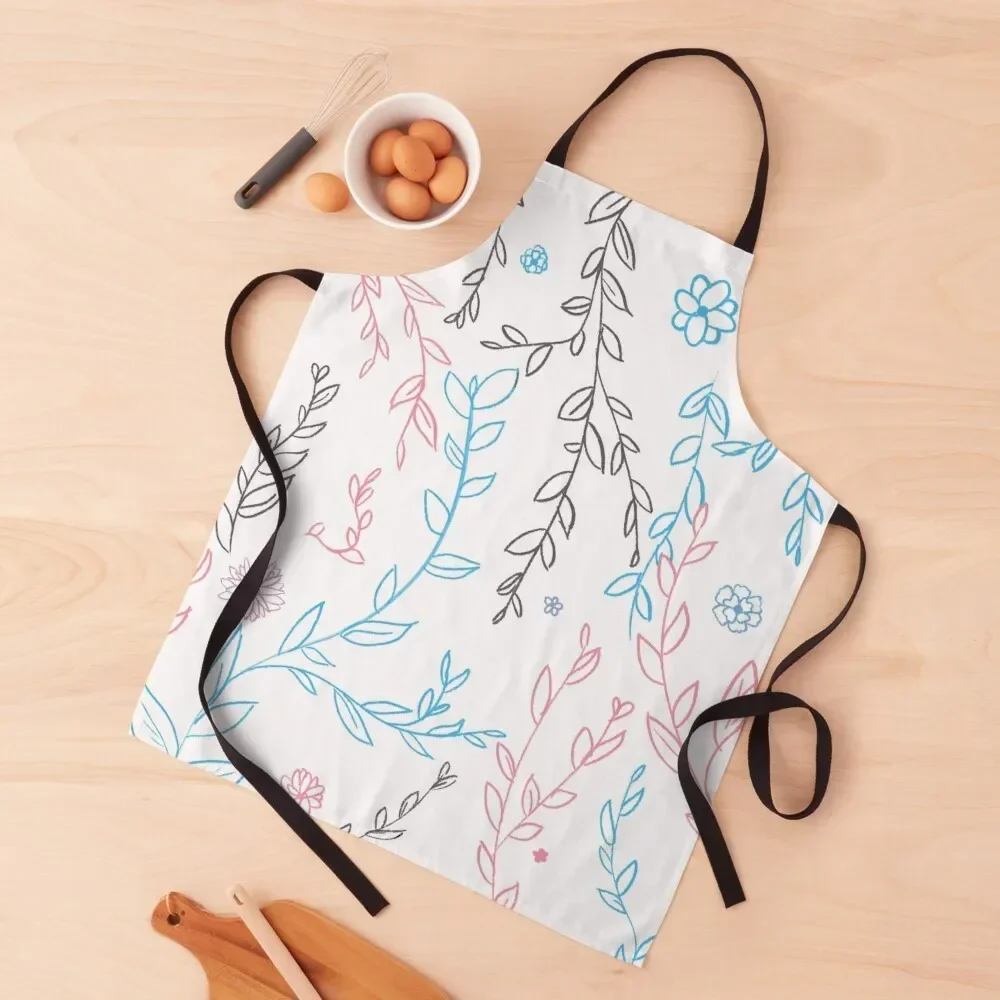 

Trans Vines and Flowers Apron Kitchen Items New year's Korean Apron