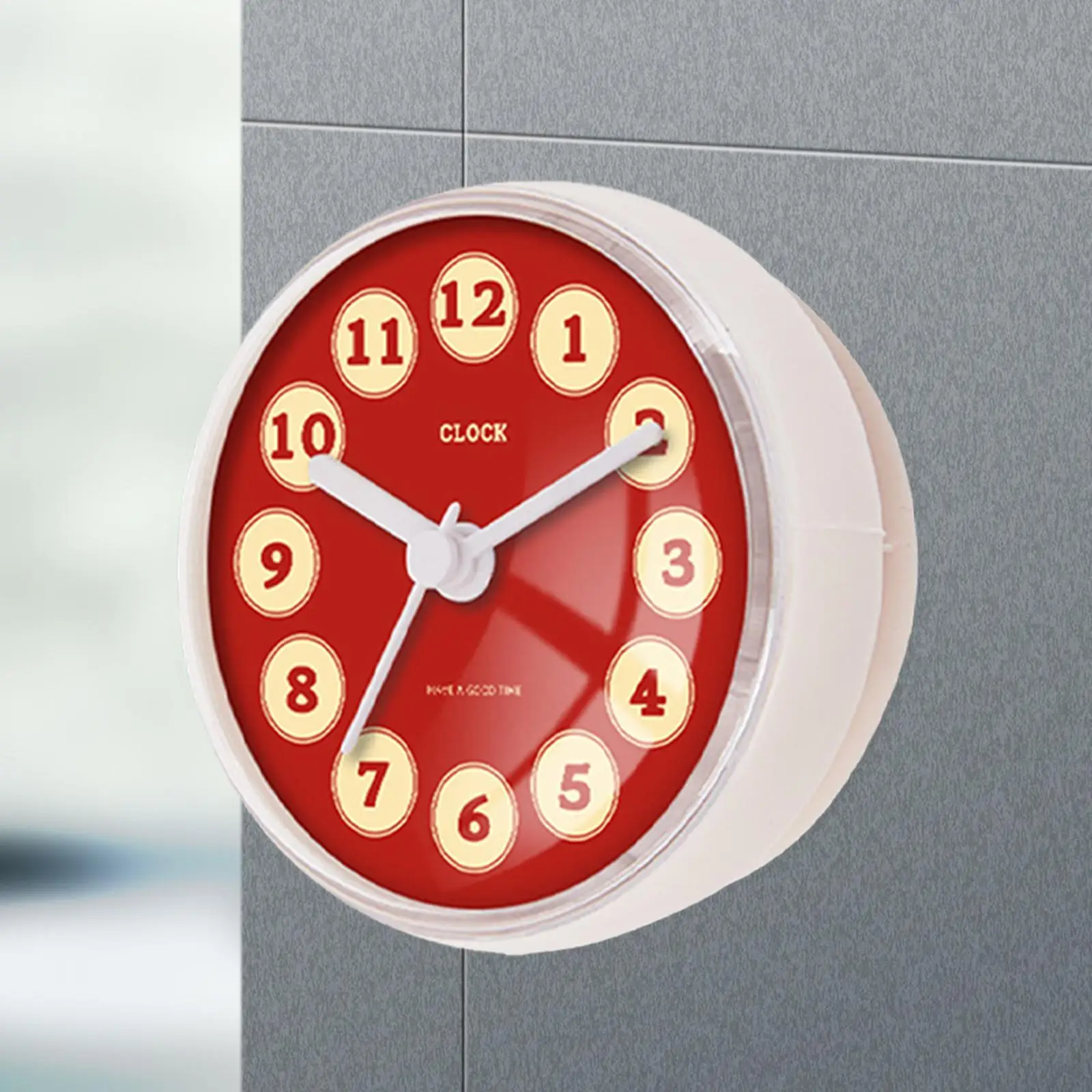 Wall Clock Waterproof Shower Clock Round Compact Anti-Fog with Suction Cup for Easy Mounting for Bathroom Kitchen Bedroom Mirror