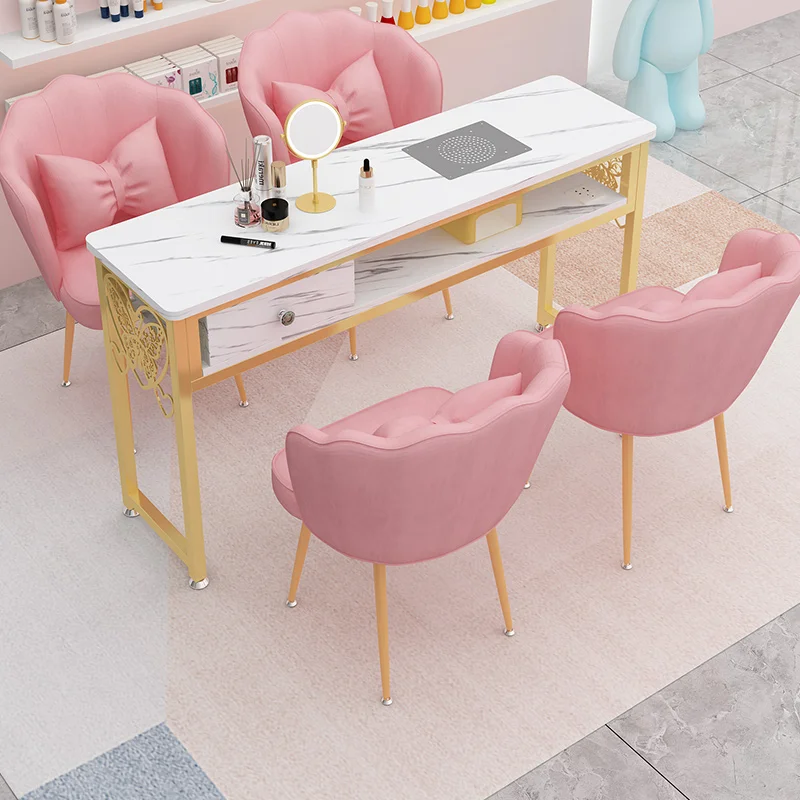 

Classic Glamour Nail Table Simple Trendy Exquisite Aesthetic Nail Desk Premium European Mesa De Manicurista Salon Furniture