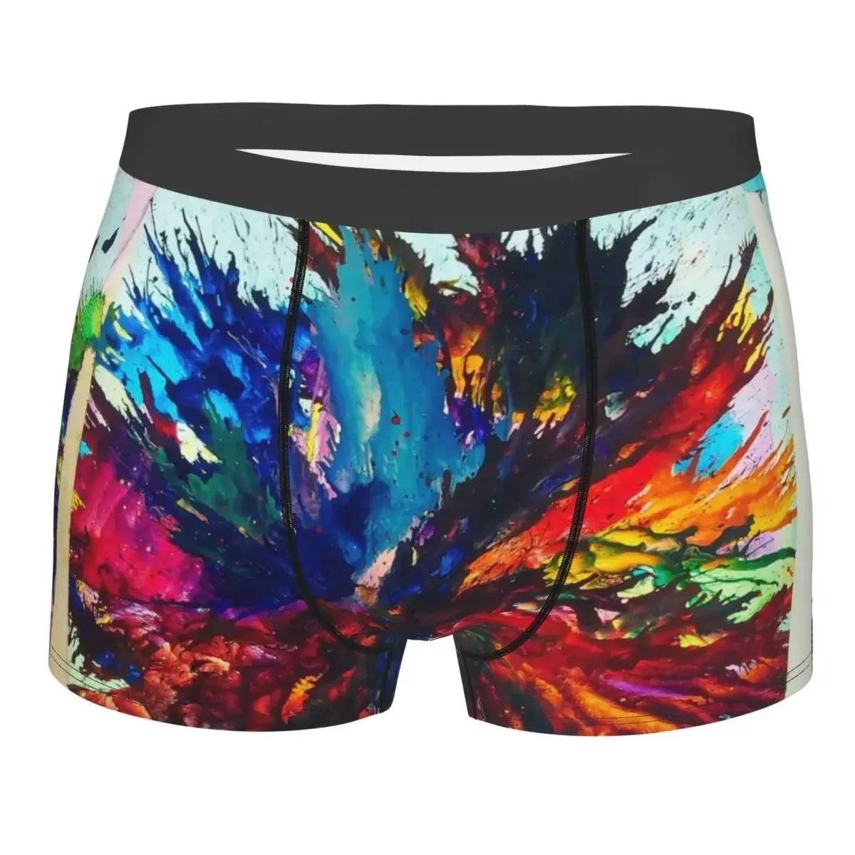 Paint Colors Men Boxer Briefs Abstract Acrylic Expressionist Art Breathable Funny Underwear Top Quality Print Shorts Gift Idea