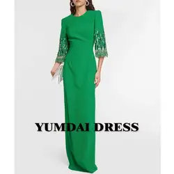 YUMDI Green Rhinestone Luxury Women's Party Dress High-end Formal Stage Performance Evening Gown Haute Couture Long Dress