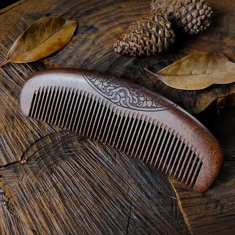 Wooden Comb Natural Handmade Comb, Fine Tooth Sandalwood Comb for Wavy Hair,Thick Hair, Thin Hair, Straight Hair, No Static