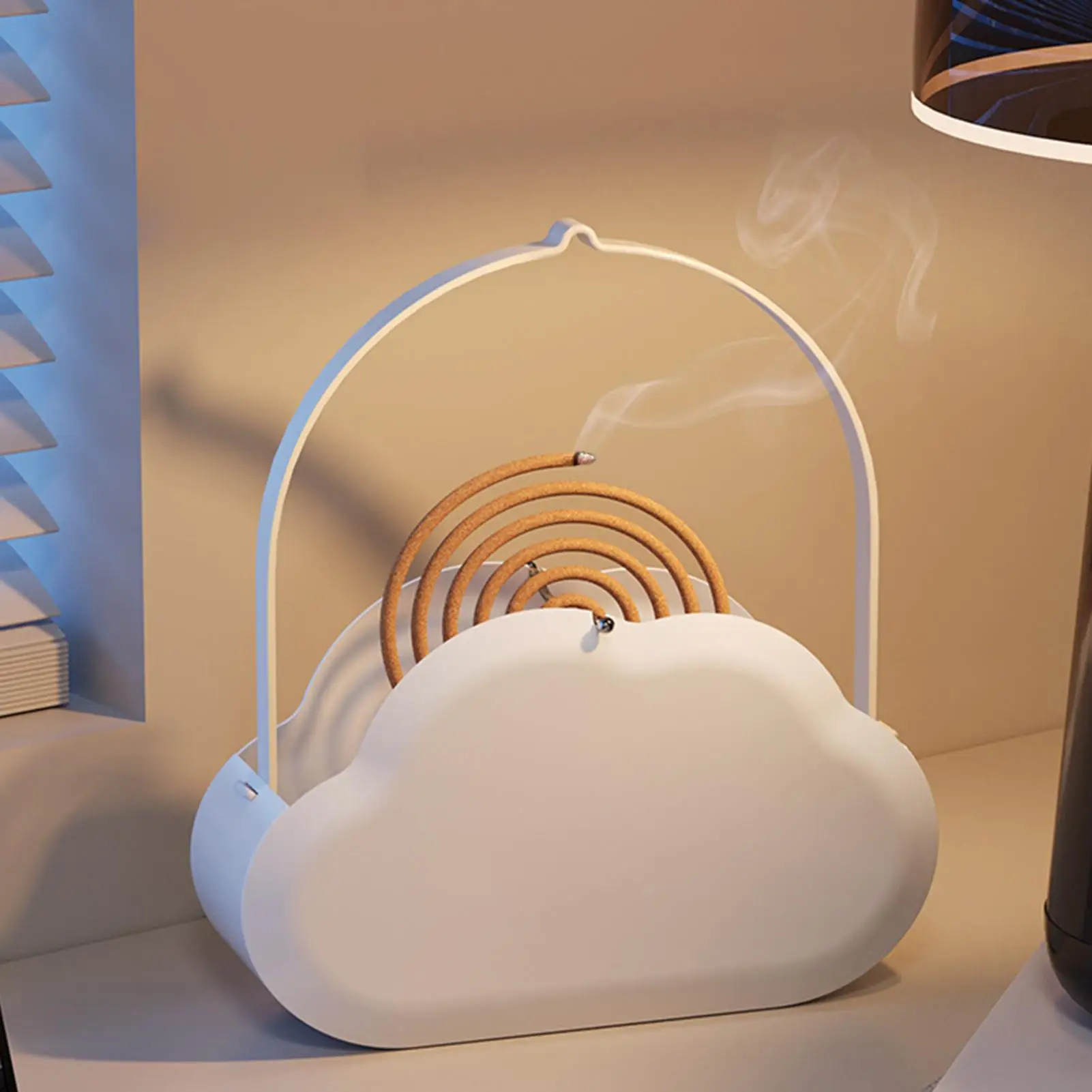 Incense Burner Holder Portable Gnat Coil Rack Fireproof Cloud-Shaped Gnat Coil Holder for Balcony Bedroom Poolside Dormitory