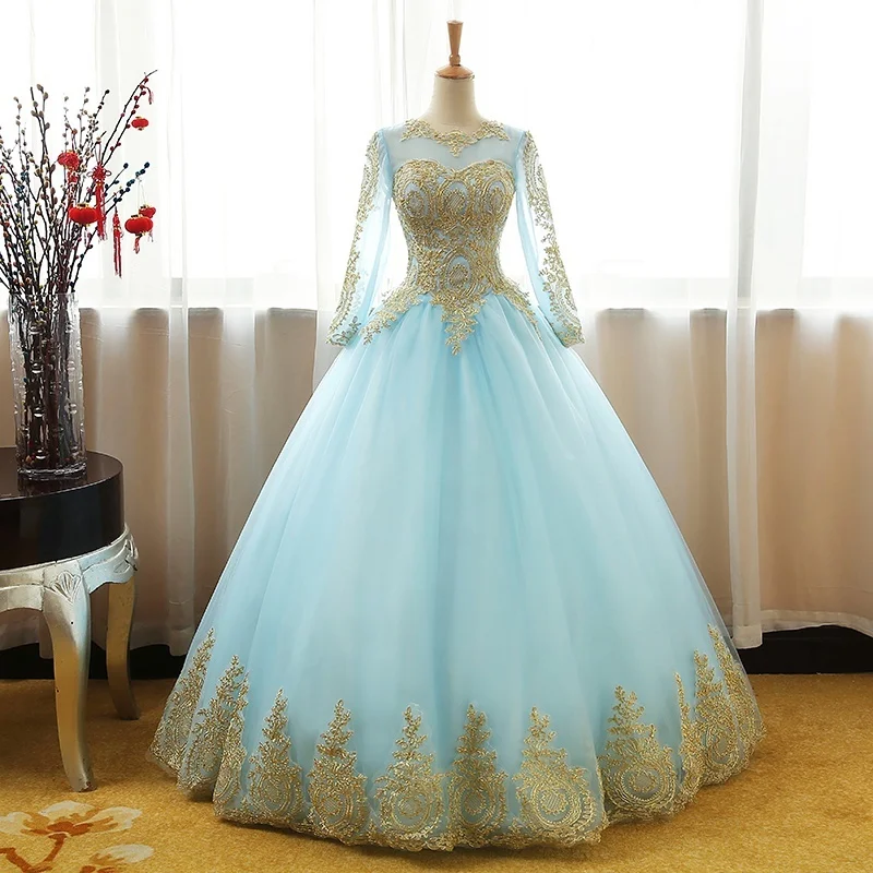 ANGELSBRIDEP Ball Gowns Quinceanera Dresses Long Sleeves Girls Masquerade Sweet 16 Dresses Vestidos De 15 Anos Party Gowns NEW