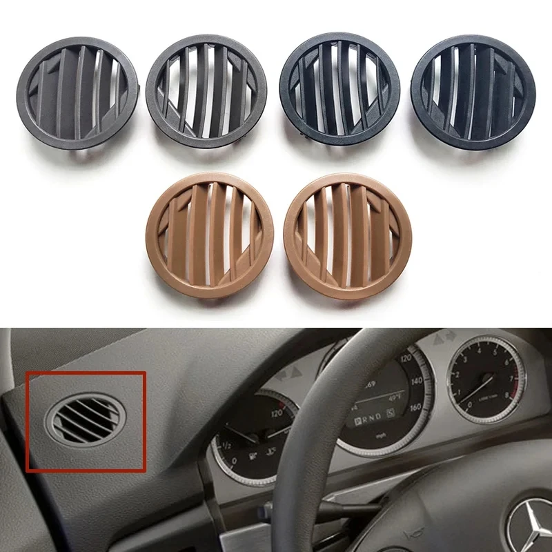 Air Conditioner Outlet Vent Shutter Car Dashboard Round AC Vent Outlet Grille Cover for Mercedes Benz X204 GLK Class 2008-2015