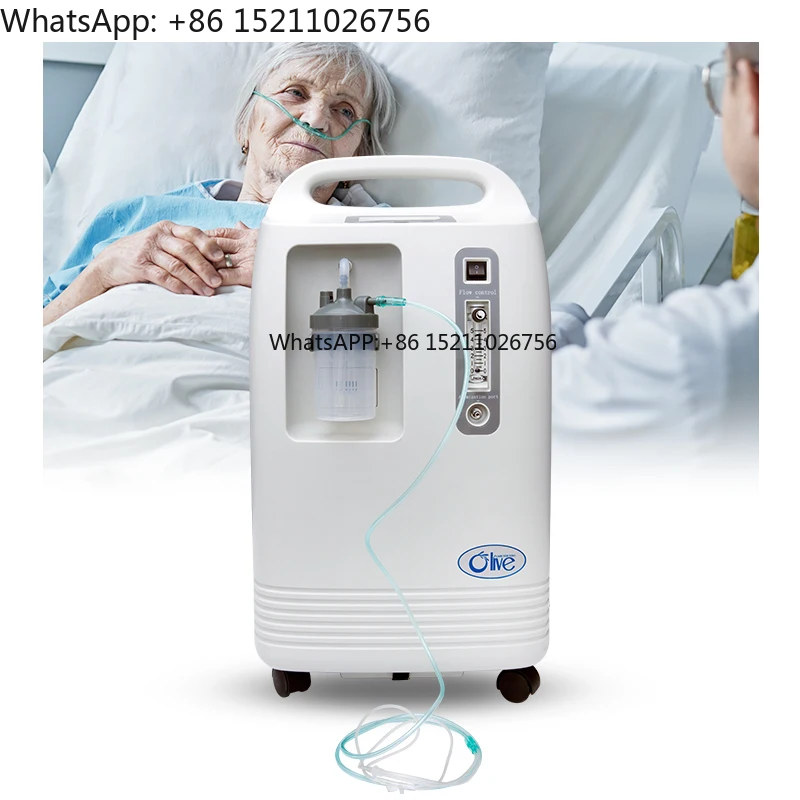 Concentrador de Oxígeno Médico OLIVE 96%, Flujo Ajustable, Generador de Oxígeno de 5 Litros, Concentrador de Oxígeno Portátil de 5 Litros
