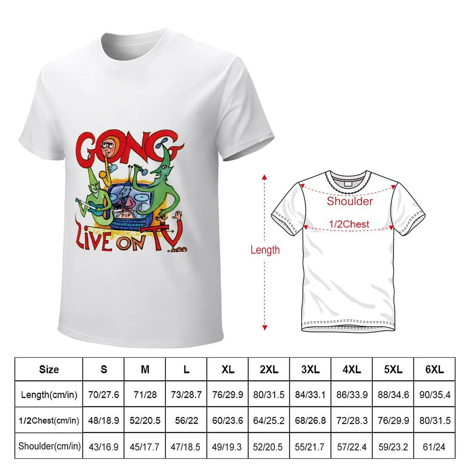 Gong Live on TV 1990 T-Shirt tees aesthetic clothes summer top vintage clothes fitted t shirts for men