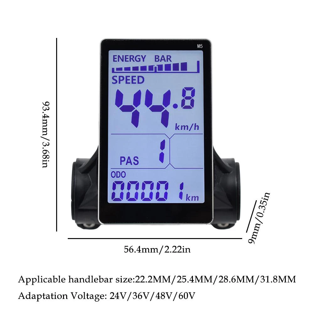 M5 rower elektryczny wyświetlacz LCD ekran 5-pin E-prędkościomierz rowerowy Panel sterowania elektryczny skuter rower Ebike akcesoria