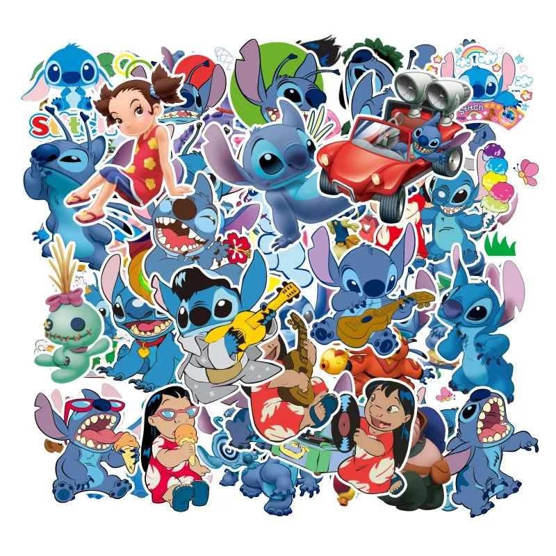 50pcs Variety of Cute Anime Stitch DIY Graffiti Waterproof Kids Stickers