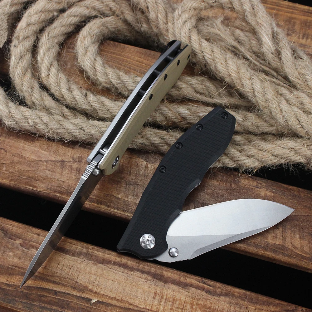 Qualidade superior portátil dobrável bolso 8cr13mov lâmina faca ao ar livre auto-defesa multifuncional caça caminhadas facas de acampamento