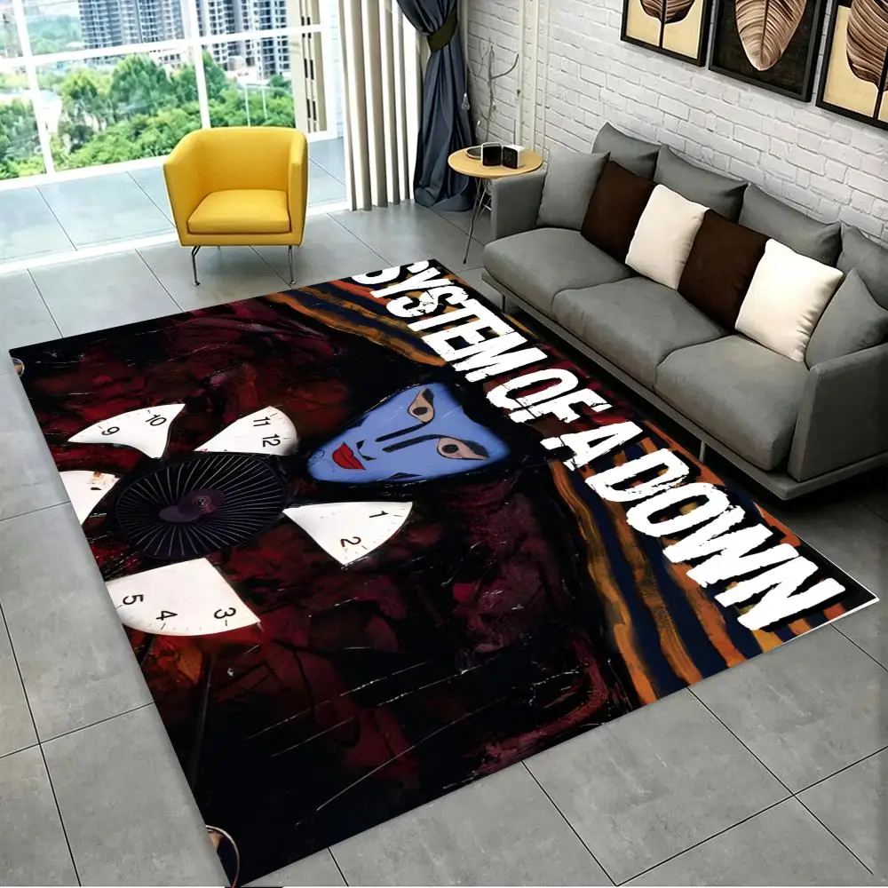 Floor Mat Suitable for home decor, non-slip flannel mat for kids, ideal as a gift. S-System Of A DownS