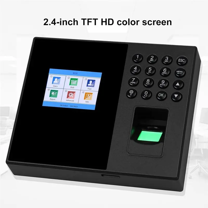 [NEW!A25P】 US Plug Biometric Time Clocks For Employees Fingerprint/Card/Password Attendance System Time Punch Machine For Busine