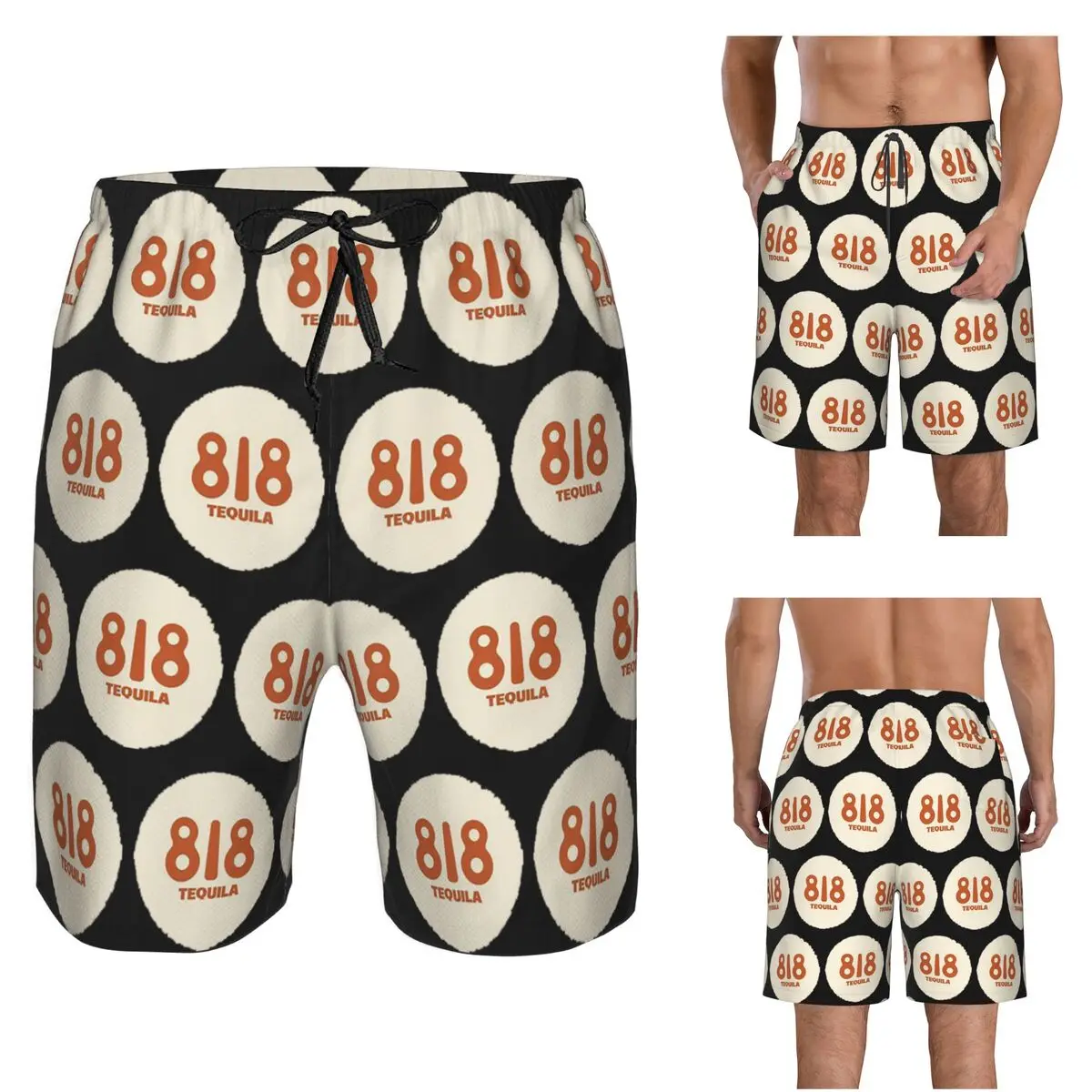 818 Tequila Logo Trunks Beach Board Shorts Casual Quick Dry Swimming Summer Men Pants