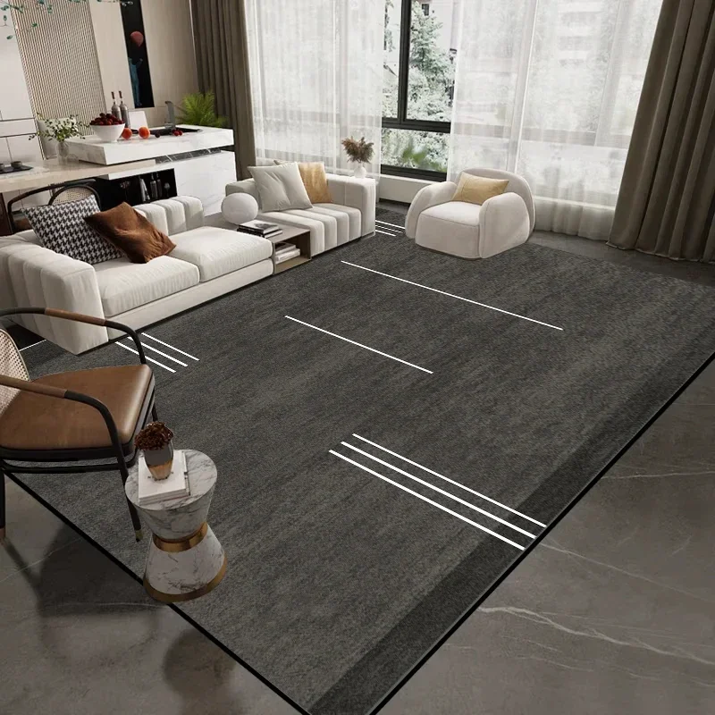 

Grey Luxury Modern Carpet for Living Room Decoration Washable Rugs Bedroom Bedside Rug Anti Slip Cloakroom Floor Mat Large Size